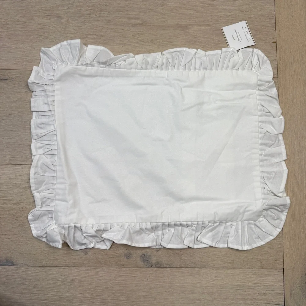 Pottery Barn White Ruffled Pillowcase